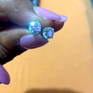 14 karat white gold diamond studs